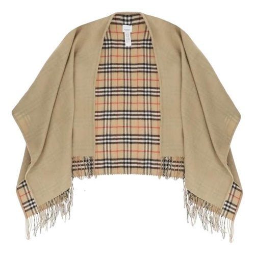 Pre-owned Burberry Wool Poncho In Beige