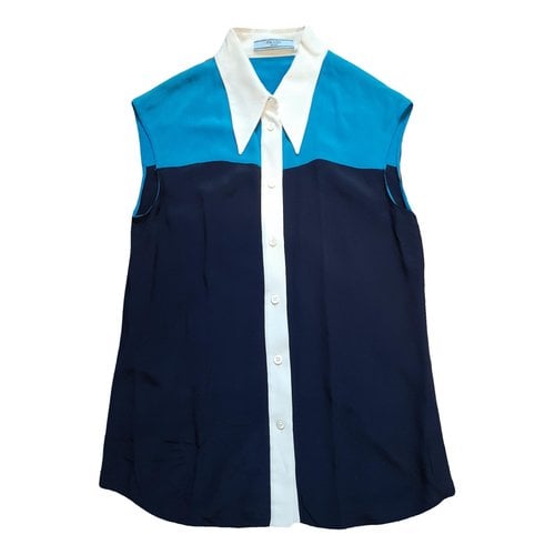 Pre-owned Prada Silk Shirt In Blue