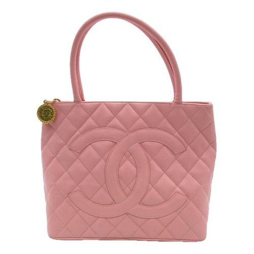 Pre-owned Chanel Leather Tote In Pink