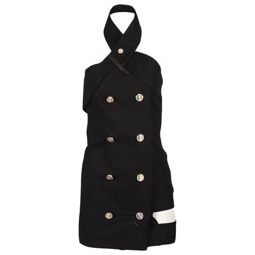 Pre-owned Anthony Vaccarello Mini Dress In Black