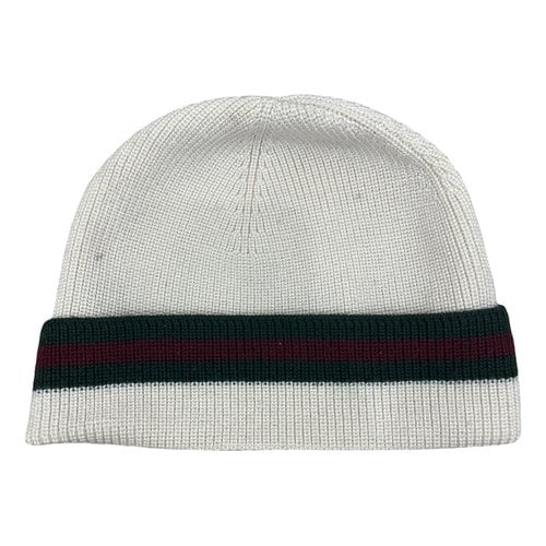 Pre-owned Gucci Wool Beanie In White