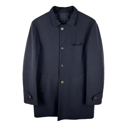 Pre-owned Brunello Cucinelli Cashmere Coat In Navy