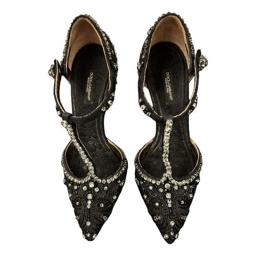 Pre-owned Dolce & Gabbana Glitter Heels In Anthracite