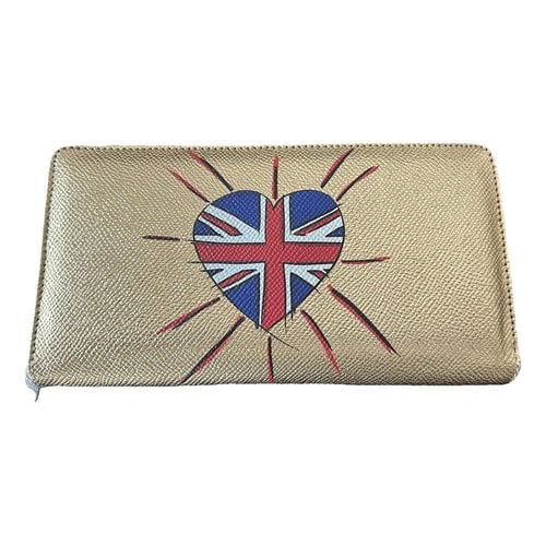 Pre-owned Dolce & Gabbana Leather Wallet In Gold