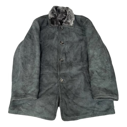 Pre-owned Saint Laurent Leather Coat In Grey