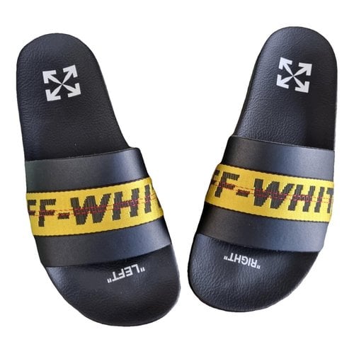 Pre-owned Off-white Flats In Black