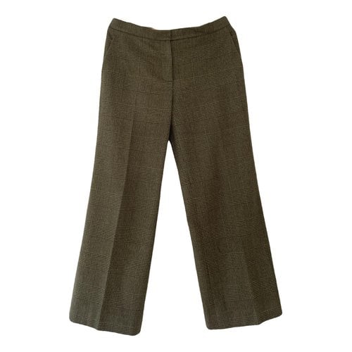 Pre-owned Max Mara Wool Trousers In Green