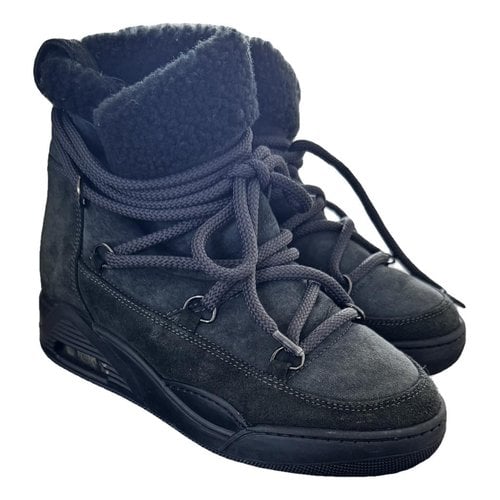 Pre-owned Serafini Leather Snow Boots In Black