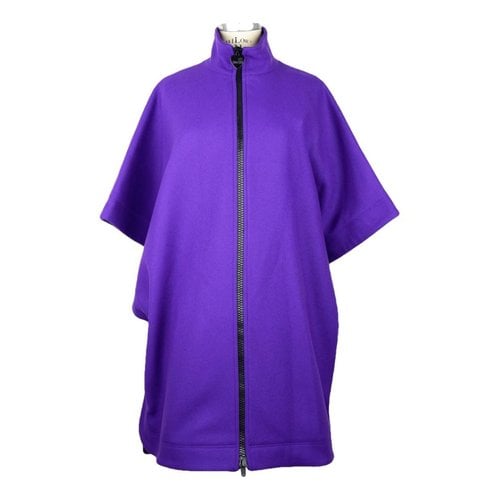 Pre-owned Moschino Love Wool Cape In Purple