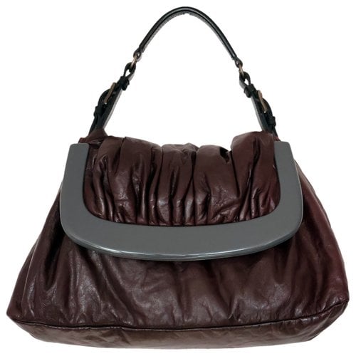 Pre-owned Marni Leather Handbag In Burgundy