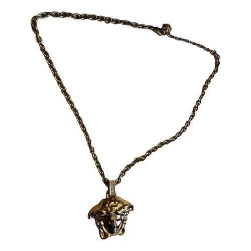 Pre-owned Versace Medusa Necklace In Gold