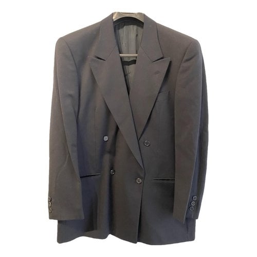 Pre-owned Valentino Wool Suit In Navy
