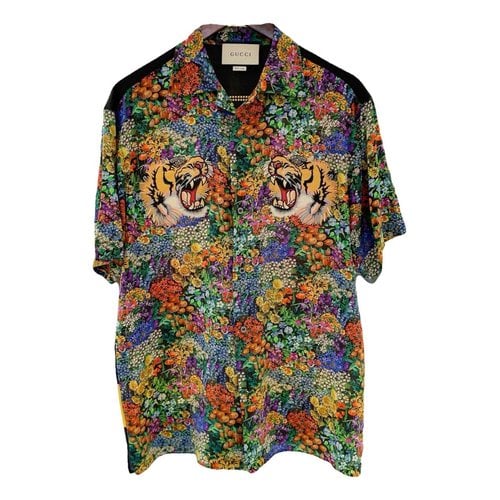 Pre-owned Gucci Silk Polo Shirt In Multicolour