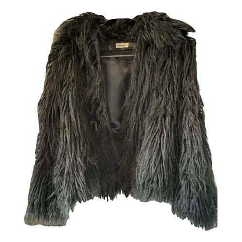 Pre-owned Zadig & Voltaire Faux Fur Short Vest In Black