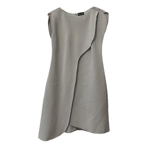 Pre-owned Giorgio Armani Silk Mini Dress In Grey
