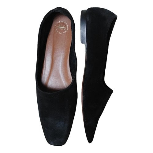 Pre-owned Atp Atelier Flats In Black
