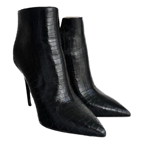 Pre-owned Class Cavalli Leather Heels In Black