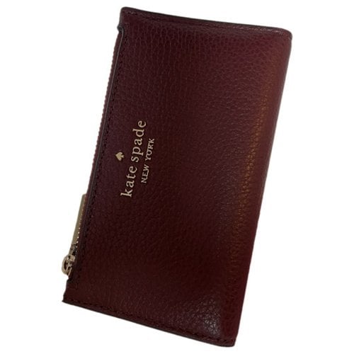 Pre-owned Kate Spade Leather Wallet In Burgundy