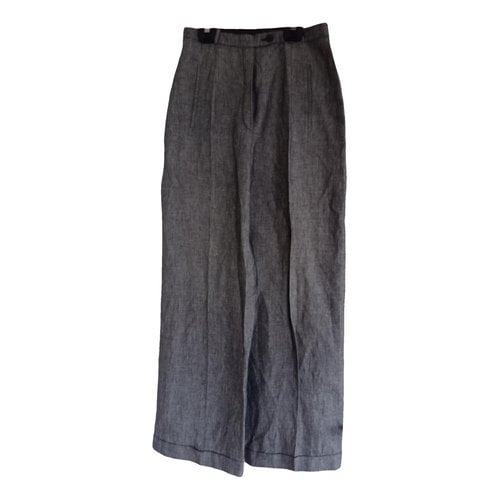 Pre-owned Sonia Rykiel Linen Large Pants In Grey