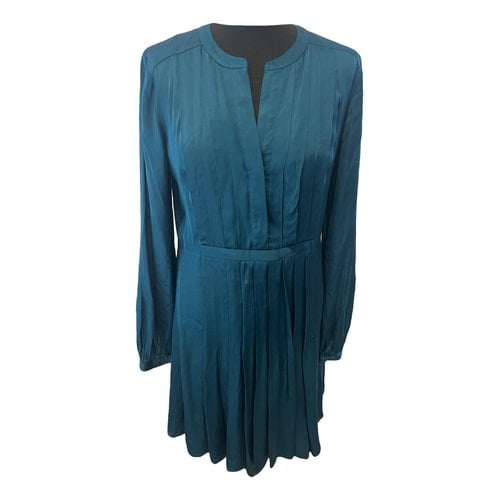 Pre-owned The Kooples Silk Mid-length Dress In Blue