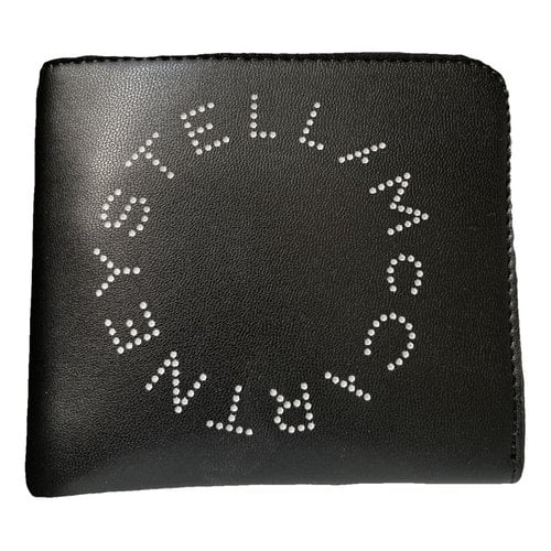Pre-owned Stella Mccartney Vegan Leather Wallet In Black