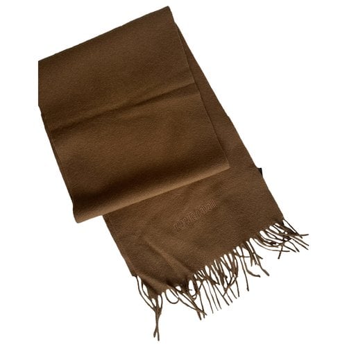 Pre-owned Roberto Cavalli Wool Scarf In Camel