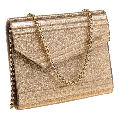 Pre-owned Jimmy Choo Candy Leather Clutch Bag In Gold