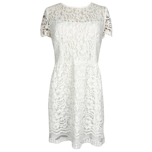Pre-owned Tara Jarmon Lace Mini Dress In White
