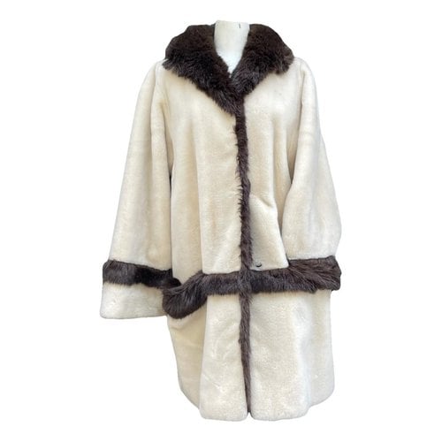 Pre-owned Nina Ricci Faux Fur Coat In Beige