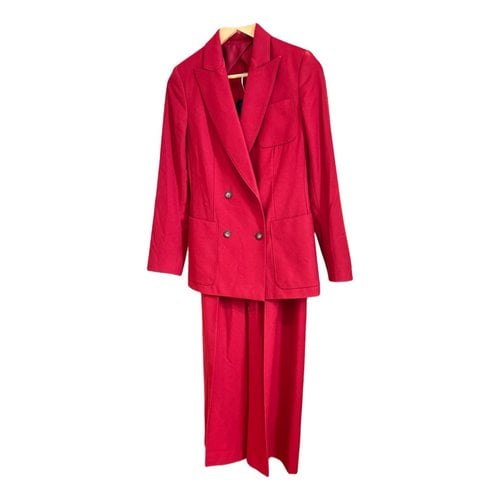 Pre-owned Max Mara Wool Suit Jacket In Red