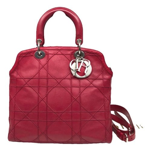 Pre-owned Dior Granville Leather Crossbody Bag In Red