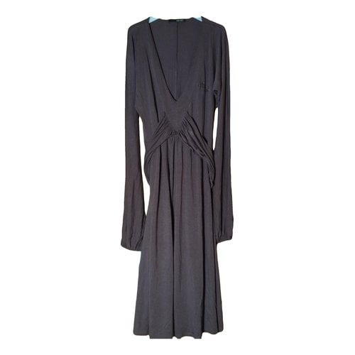 Pre-owned Liujo Wool Mid-length Dress In Burgundy