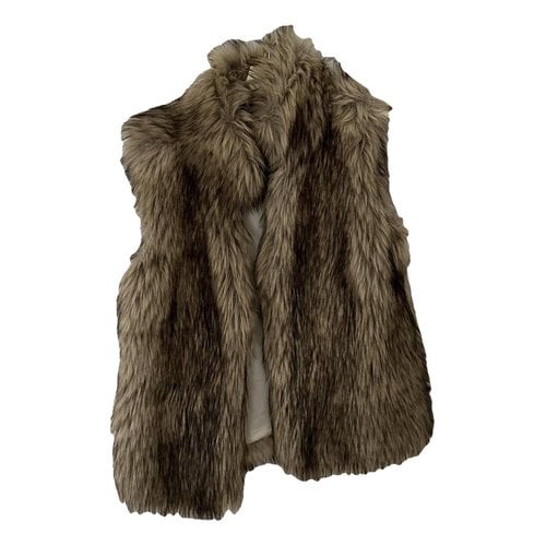 Pre-owned Michael Kors Faux Fur Vest In Brown