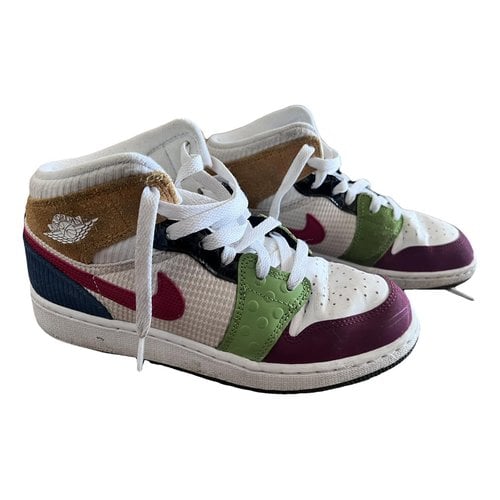 Pre-owned Jordan Leather Trainers In Multicolour