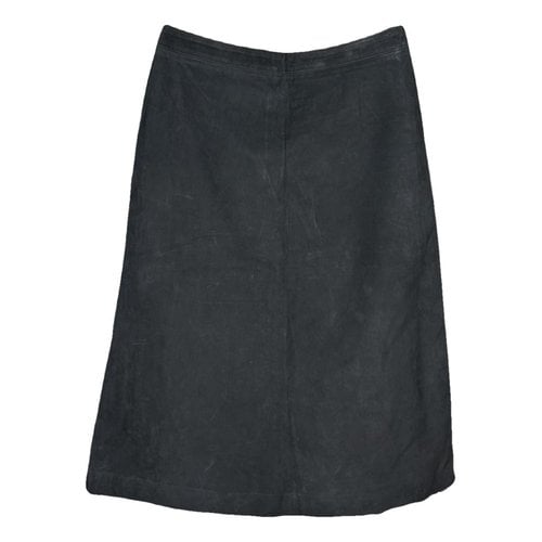 Pre-owned Maison Margiela Leather Maxi Skirt In Black