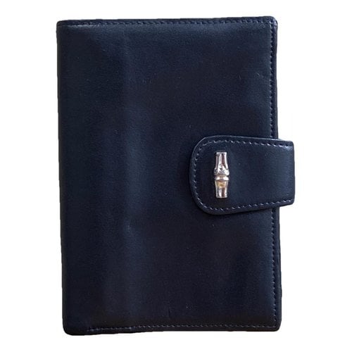 Pre-owned Longchamp Leather Wallet In Navy