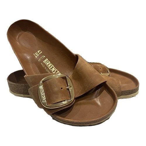 Pre-owned Birkenstock Leather Mules In Brown