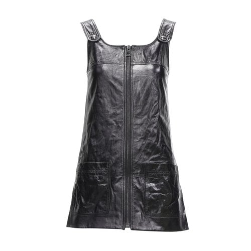 Pre-owned Dior Leather Dress In Black
