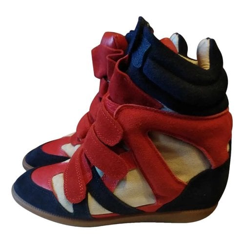 Pre-owned Isabel Marant Beckett Leather Trainers In Multicolour
