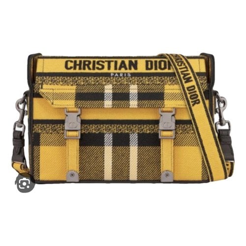 Pre-owned Dior Camp Cloth Crossbody Bag In Yellow