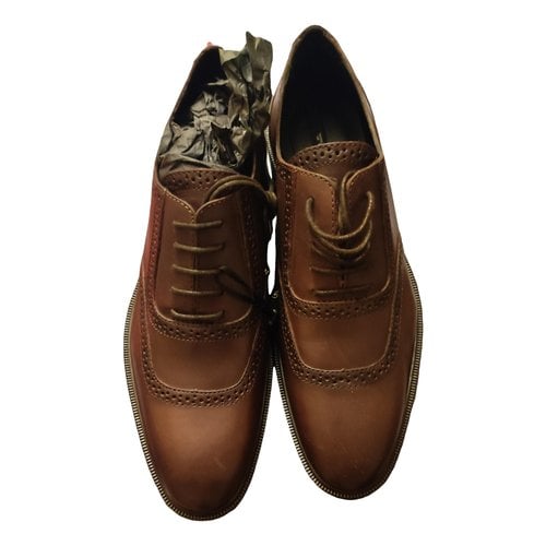 Pre-owned Massimo Dutti Leather Lace Ups In Brown