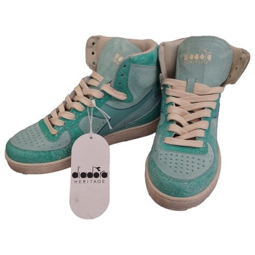 Pre-owned Diadora Trainers In Turquoise