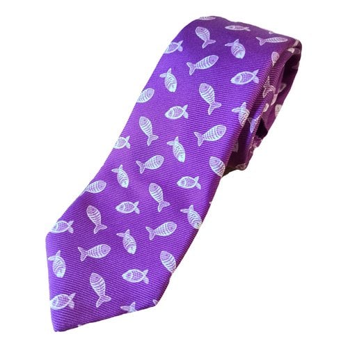 Pre-owned Kiton Silk Tie In Purple