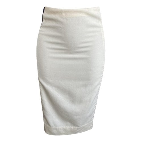 Pre-owned Jcrew Wool Mid-length Skirt In Ecru