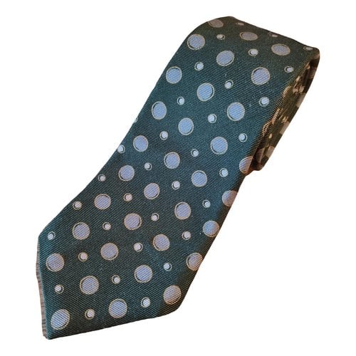 Pre-owned Kiton Silk Tie In Green