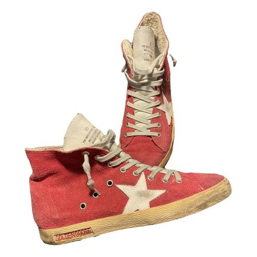 Pre-owned Golden Goose Francy Leather Trainers In Red