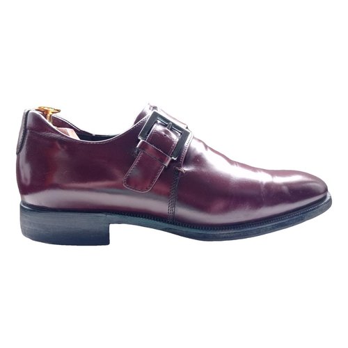 Pre-owned Pakerson Leather Lace Ups In Burgundy