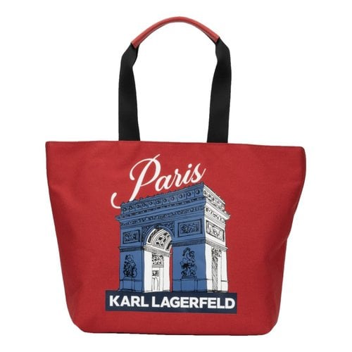 Pre-owned Karl Lagerfeld Cloth Tote In Red