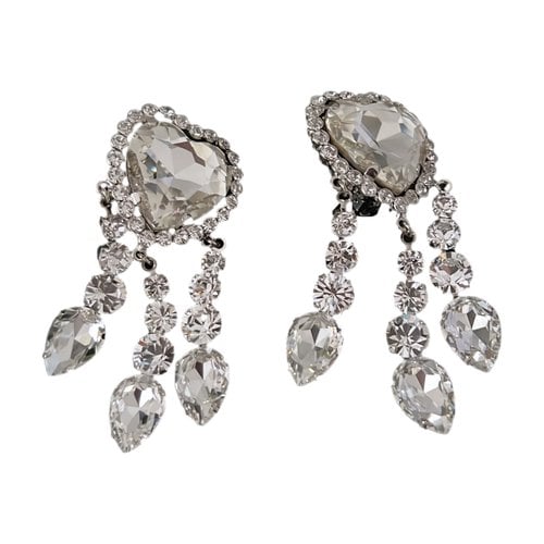 Pre-owned Alessandra Rich Crystal Earrings In Silver