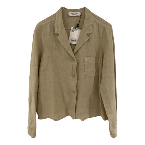 Pre-owned Indi And Cold Linen Shirt In Khaki